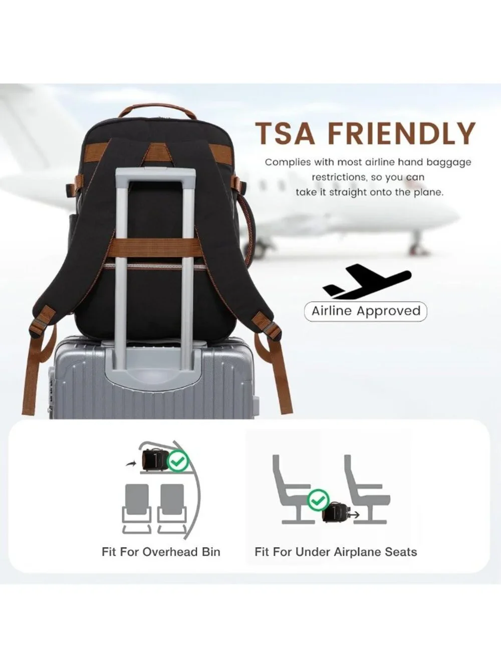 40L Large Travel Backpack for Women & Men, 17